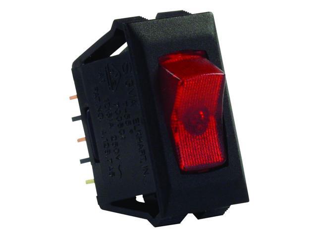 Illuminated 120V On/Off Switch, Red/Black