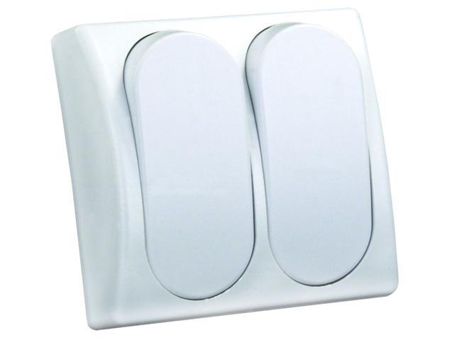 Modular Spst On/Off Double Switch, White