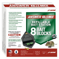 Gun Bait Block 937 Refillable Mouse Killer, 1 oz, Pack, Solid, Green, Grain Like