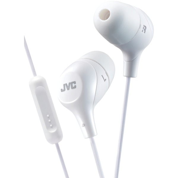 JVC HAFX38MW Marshmallow Inner-Ear Headphones with Microphone (White)