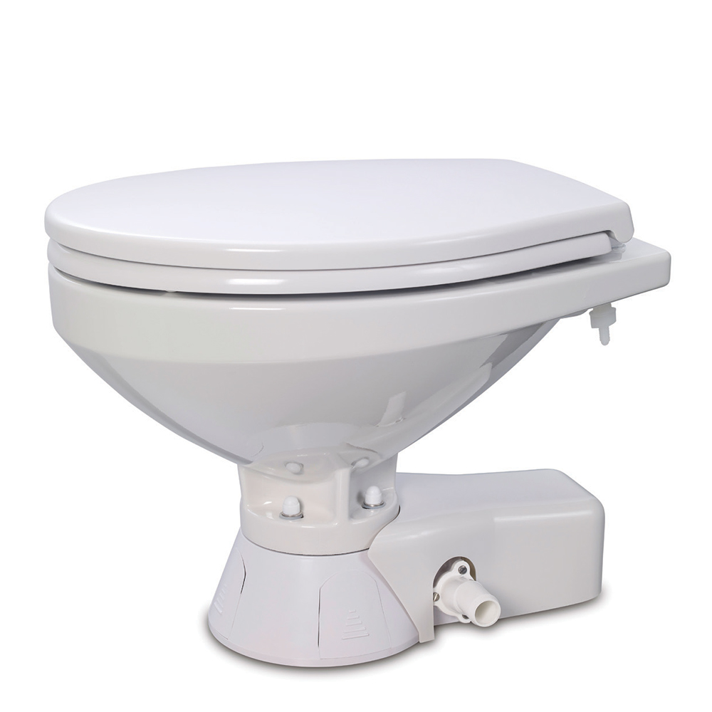 Jabsco Quiet Flush Freshwater Toilet - Regular Bowl w/Soft Close Lid - 12V