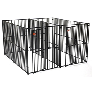 European Style Kennel with Common Wall, 2 Run - 6'H x 5'W x 10'L