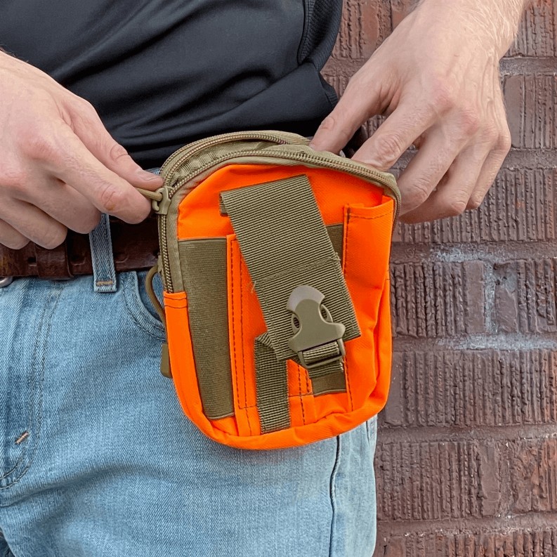 Tactical MOLLE Military Pouch Waist Bag for Hiking and Outdoor Activities - Orange
