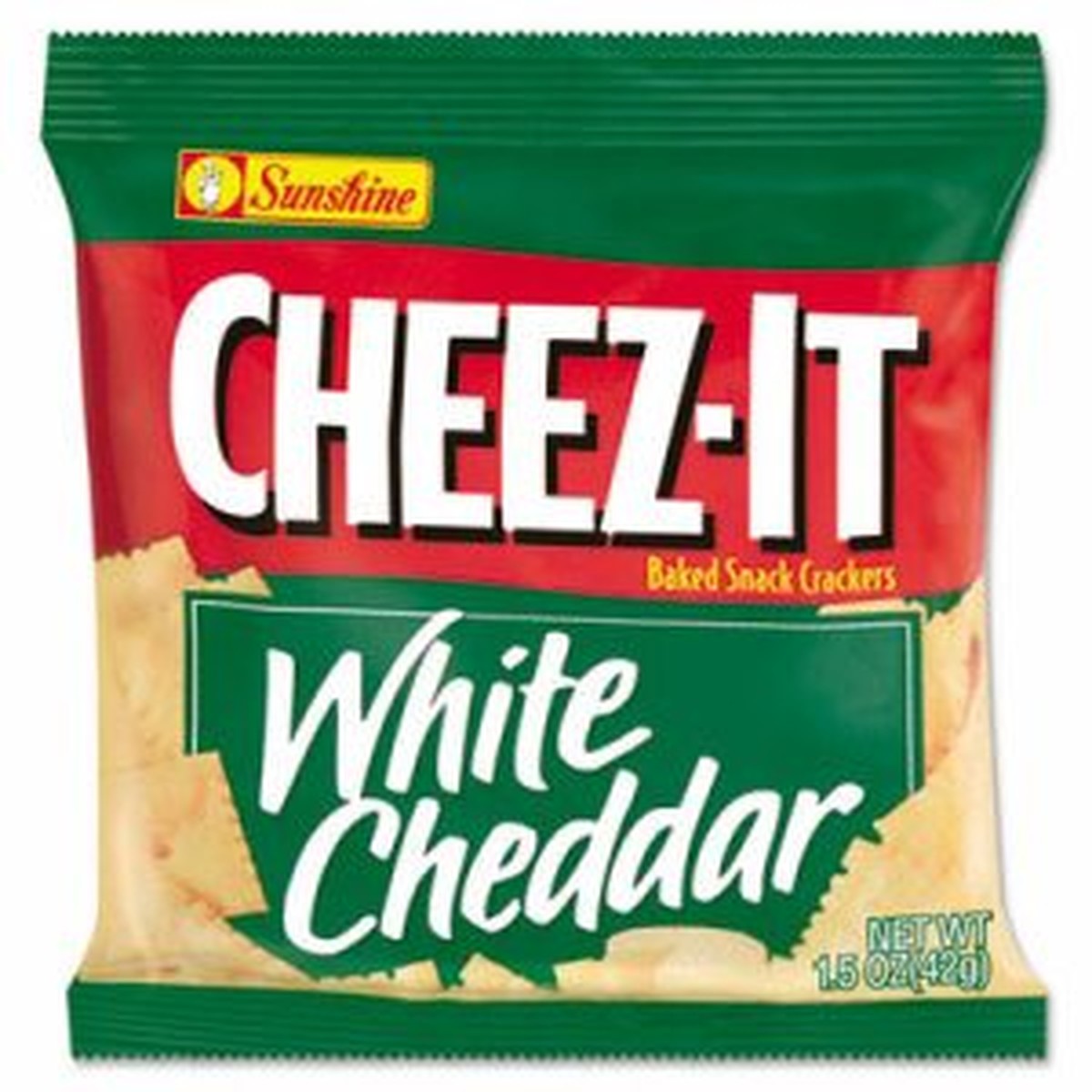 Cheez-It Crackers, 1.5oz Single-Serving Snack Bags, White Cheddar, 8/Box