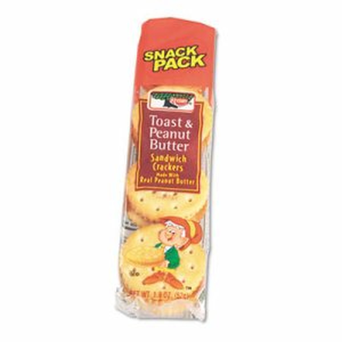 Sandwich Crackers, Toast & Peanut Butter, 8 Cracker Snack Pack, 12/Box