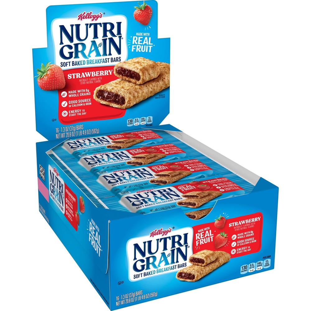 Nutri-Grain Cereal Bars, Strawberry, Indv Wrapped 1.3oz Bar, 16/Box