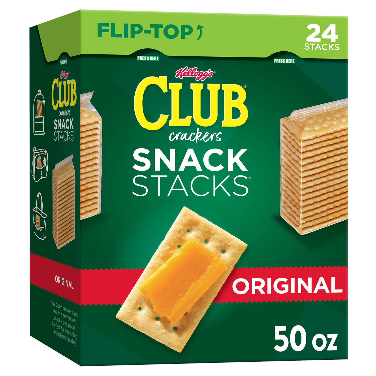 Original Club Crackers Snack Stacks, 50 oz Box, 