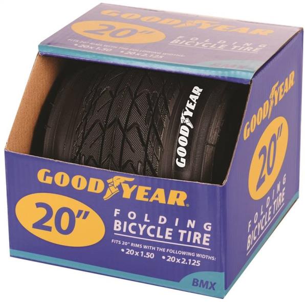 Goodyear 91055 Folding BMX Tire, For Use With 20 in x 1-1/2 - 2-1/8 in Rim, Black