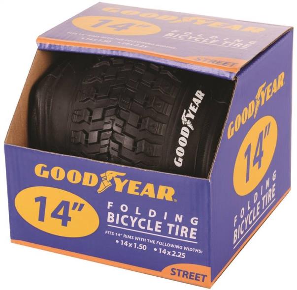 Goodyear 91051 Folding Bike Tire, For Use With 14-1/2 in x 2-1/4 in Rim, Black