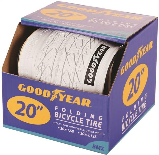 Goodyear 91056 Folding BMX Tire, For Use With 20 in x 1-1/2 - 2-1/8 in Rim, Black
