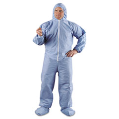 A65 Hood & Boot Flame-Resistant Coveralls, Blue, 3X-Large, 21/Case