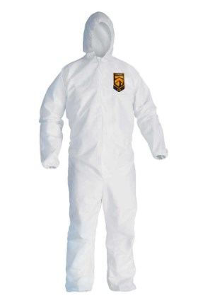 A30 Elastic-Back and Cuff Hooded Coveralls, 4X-Large, White, 21/Carton
