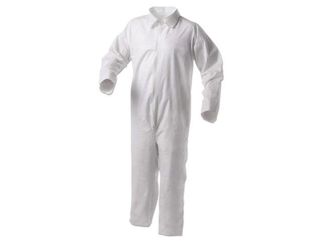 A35 Liquid and Particle Protection Coveralls, Zipper Front, 3X-Large, White, 25/Carton