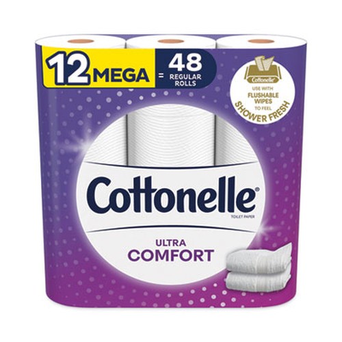 Ultra ComfortCare Toilet Paper, Soft Tissue, Mega Rolls, Septic Safe, 2-Ply, White, 284/Roll, 12 Rolls/Pack, 48 Rolls/Carton