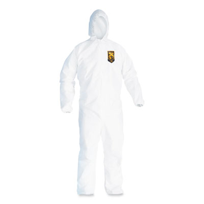 A20 Breathable Particle Protection Coveralls, Elastic Back, Hood, Medium, White, 24/Case