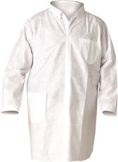 KLEENGUARD* A20 BREATHABLE PARTICLE PROTECTION LAB COAT, SNAP FRONT, WHITE, EXTRA LARGE