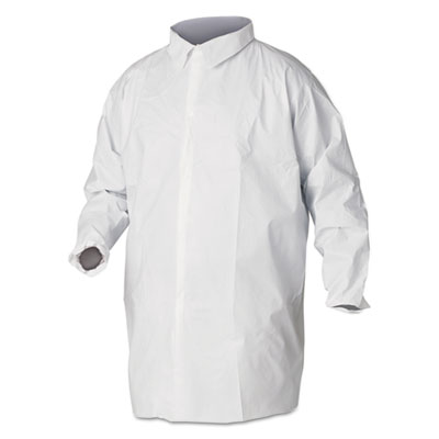 A40 Liquid and Particle Protection Lab Coats, 2X-Large, White, 30/Case