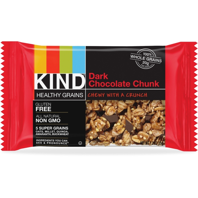 Healthy Grains Bar, Dark Chocolate Chunk, 1.2 oz, 12/Box