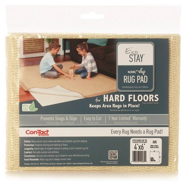 Eco-Stay V14973 Non-Slip Rug Pad, 6 ft L x 4 ft W, Polyester Textile