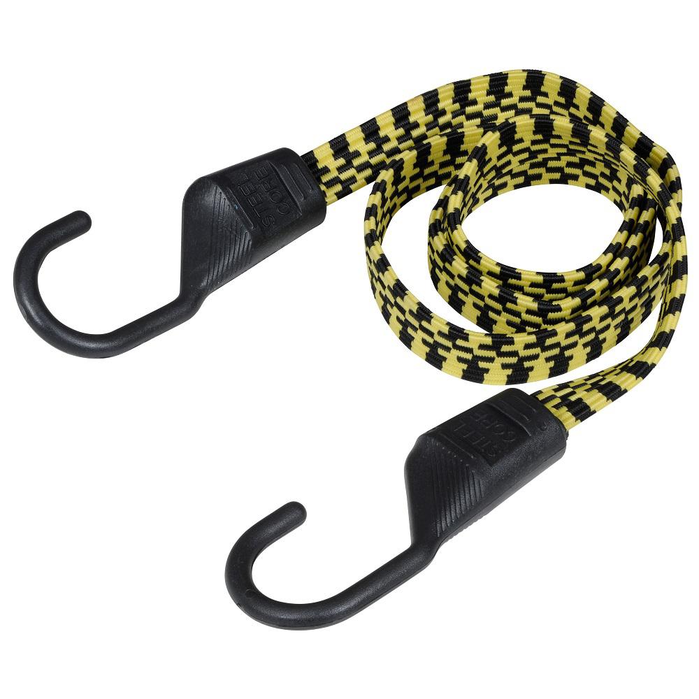 48IN FLAT BUNGEE CORD,ULTRA, BLACK/YELLOW, CLAMSHELL