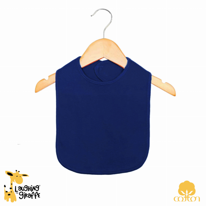 The Laughing Giraffe Baby Bibs With Velcro Closure One Size Navy Style #LG2480D