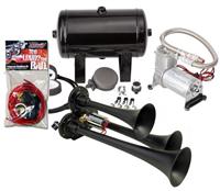 COMPLETE TRIPLE AIR HORN PACKAGE WITH BLACK XCR 2.0 COATING AND 130 PSI SEALED A