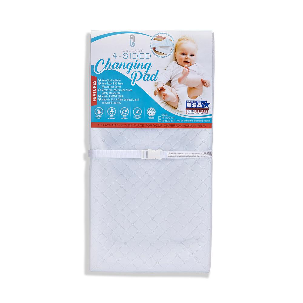 4-Sided Waterproof Diaper Changing Pad, 32" with Easy to Clean Cover