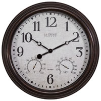 CLOCK WALL W/THERMO 15-1/2IN