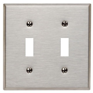 003-84009 Stainless Steel Double Switch Plate