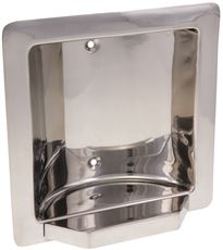 SOAP HOLDER RECESSED POLISHED STAINLESS STEEL
