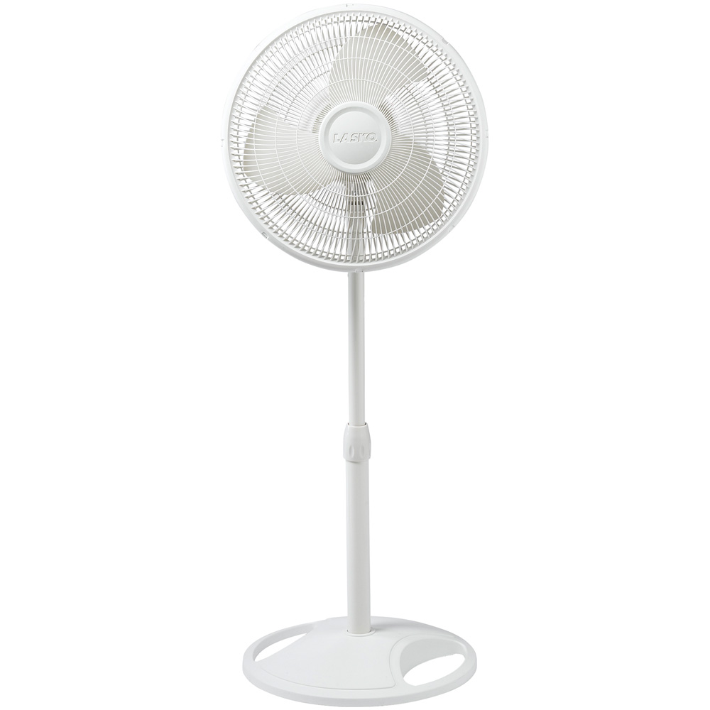 16" Adjustable 3-Speed Oscillating Stand Fan, White