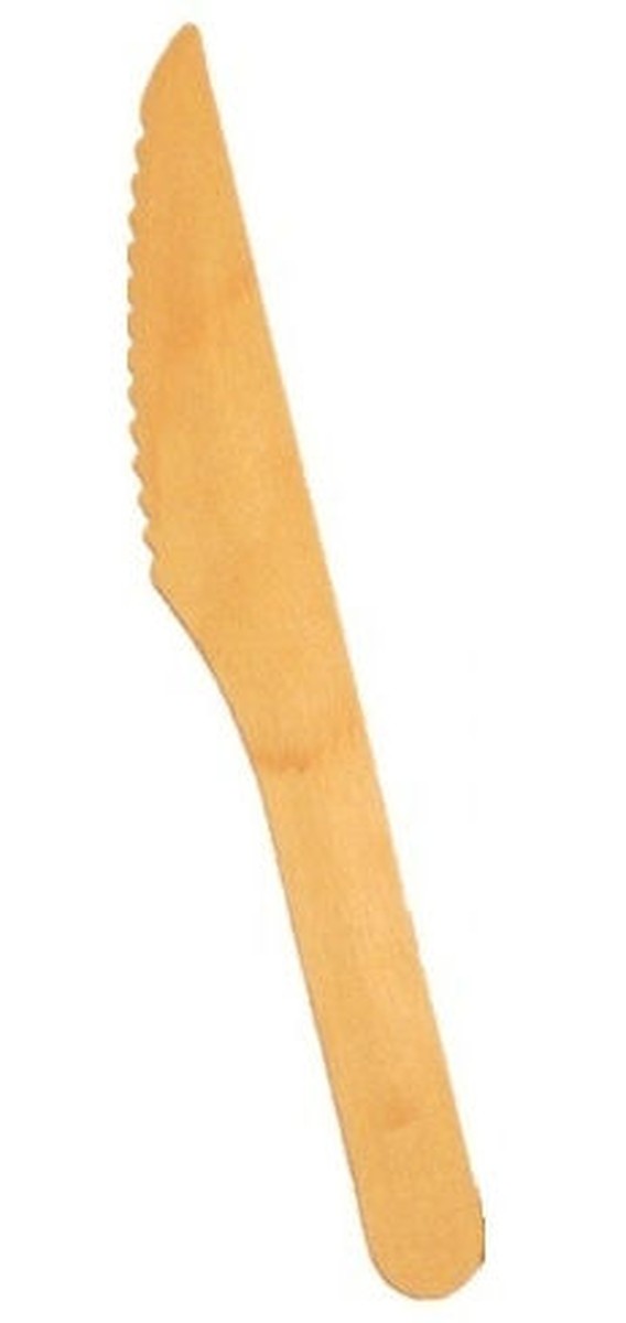 Leaf & Fiber 100% Compostable, Eco-Friendly Birchwood Knife 6.5" Length, 100 Count