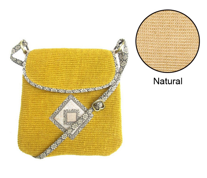 Leaf & Fiber 'Rummy' Eco-Friendly Designer Cross-Body Bag - Natural