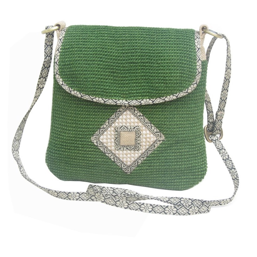 Leaf & Fiber 'Rummy' Eco-Friendly Designer Cross-Body Bag - Olive Green