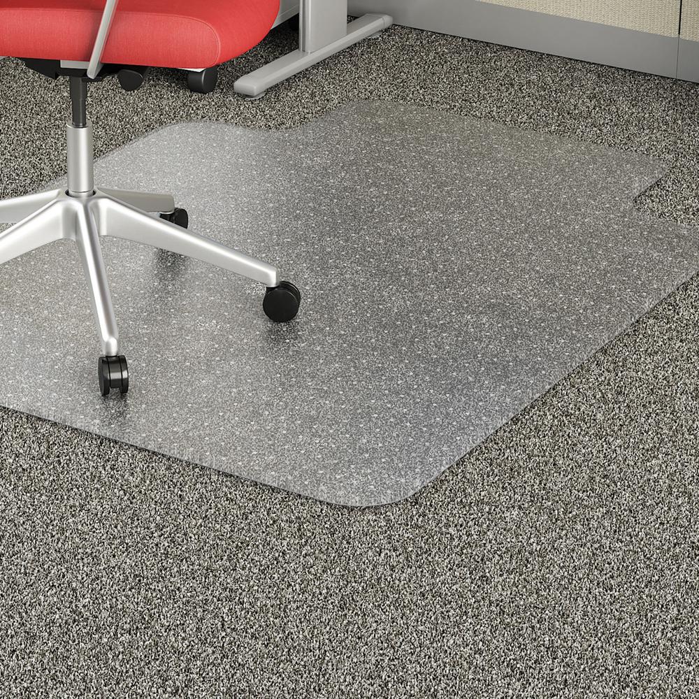 Lorell Economy Low Pile Standard Lip Chairmat - Carpeted Floor - 48" Length x 36" Width x 95 mil Thickness - Lip Size 10" Length