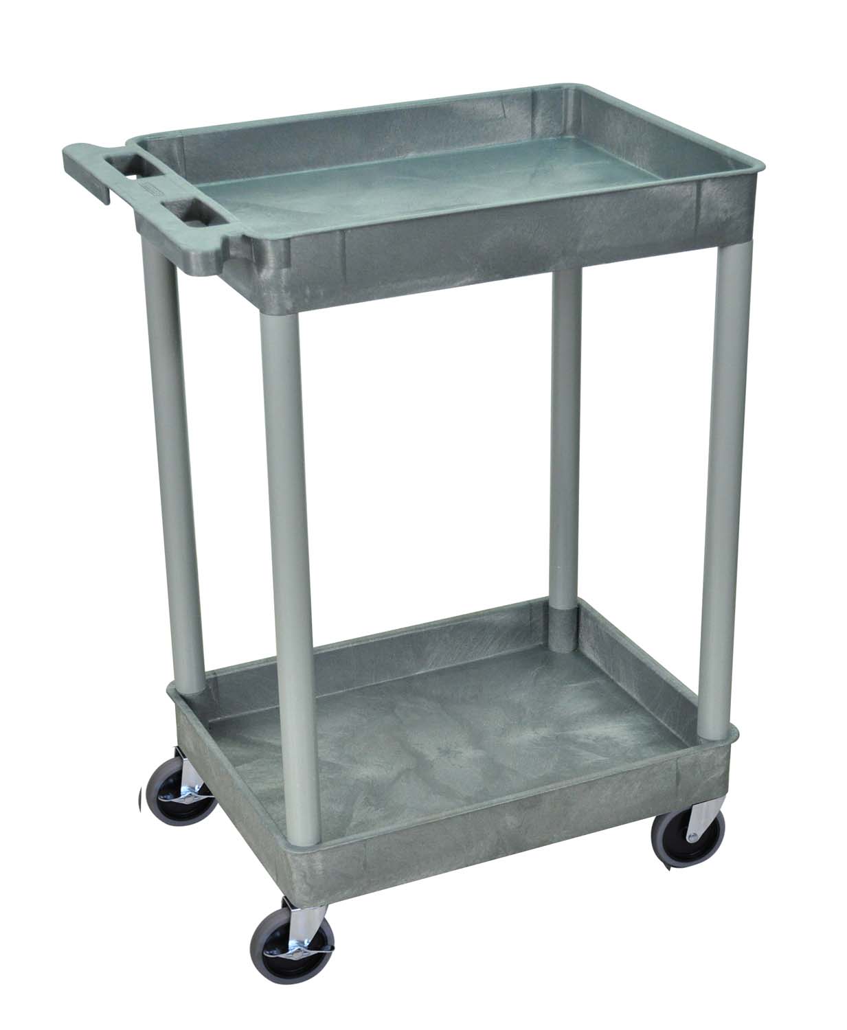 2 Shelf Gray Tub Cart