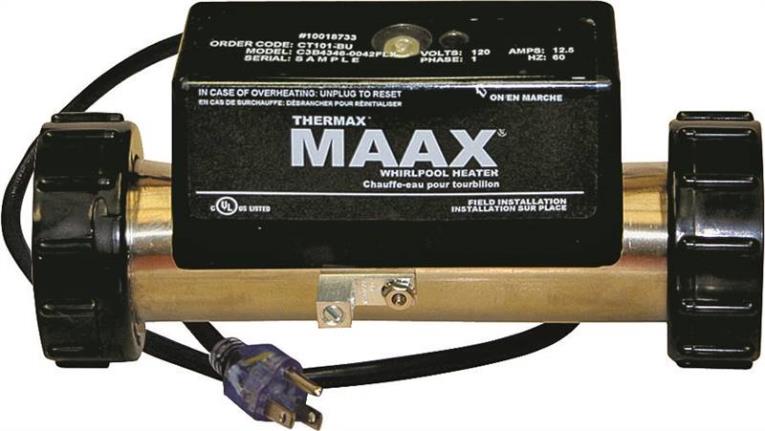 Thermax 10018639 In-Line Whirlpool Heater, For Use With Maax Cocoon Whirlpools