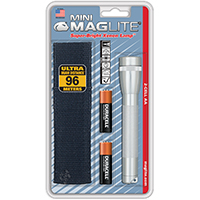 Mini Maglite M2A10H Combination Water Resistant Flashlight, 3 VDC, Incandescent, Krypton, 5.15 hr