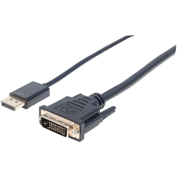 Manhattan 152143 DisplayPort 1.2a Male to DVI 24+1 Male Cable (6ft)