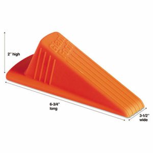 Giant Foot Doorstop, No-Slip Rubber Wedge, 3-1/2w x 6-3/4d x 2h, Safety Orange