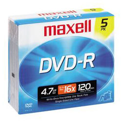MAXELL 635117 4.7GB 120-Minute DVD-RWs (15-ct Spindle)