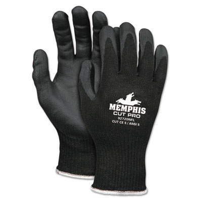 Cut Pro 92720NF Gloves, Large, Black, HPPE/Nitrile Foam
