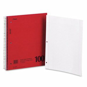DuraPress Cover Notebook, College Rule, 11 x 8 1/2, White, 100 Sheets