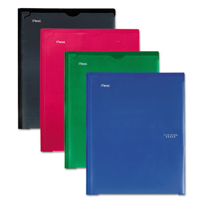Customizable Pocket/Prong Plastic Folder, 20 Sheets, 8 1/2 x 11, Assorted, 4/Set