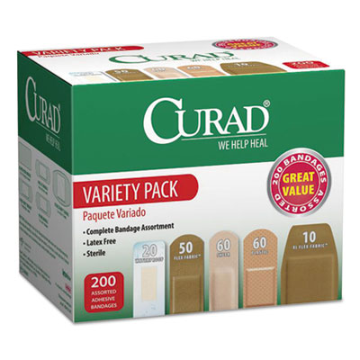 Variety Pack Assorted Bandages, 200/Box