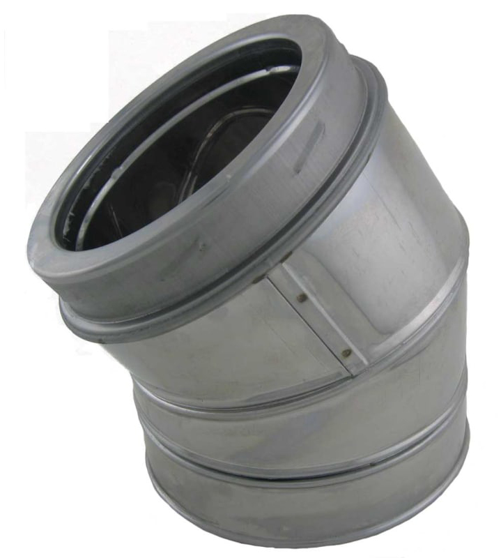 10" Duravent DuraTech Double-Wall Galvanized Chimney Pipe 30-Degree Elbow - 10DT-E30