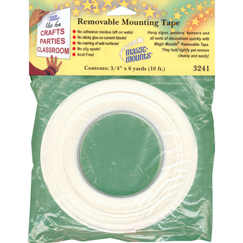 Removable Mounting Tape, 3/4" x 18' Roll