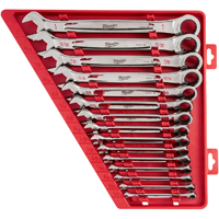 WRENCH SET COMBO RCHTNG SAE