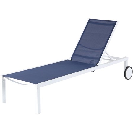 Aluminum Sling Armless Chaise Lounge Chair