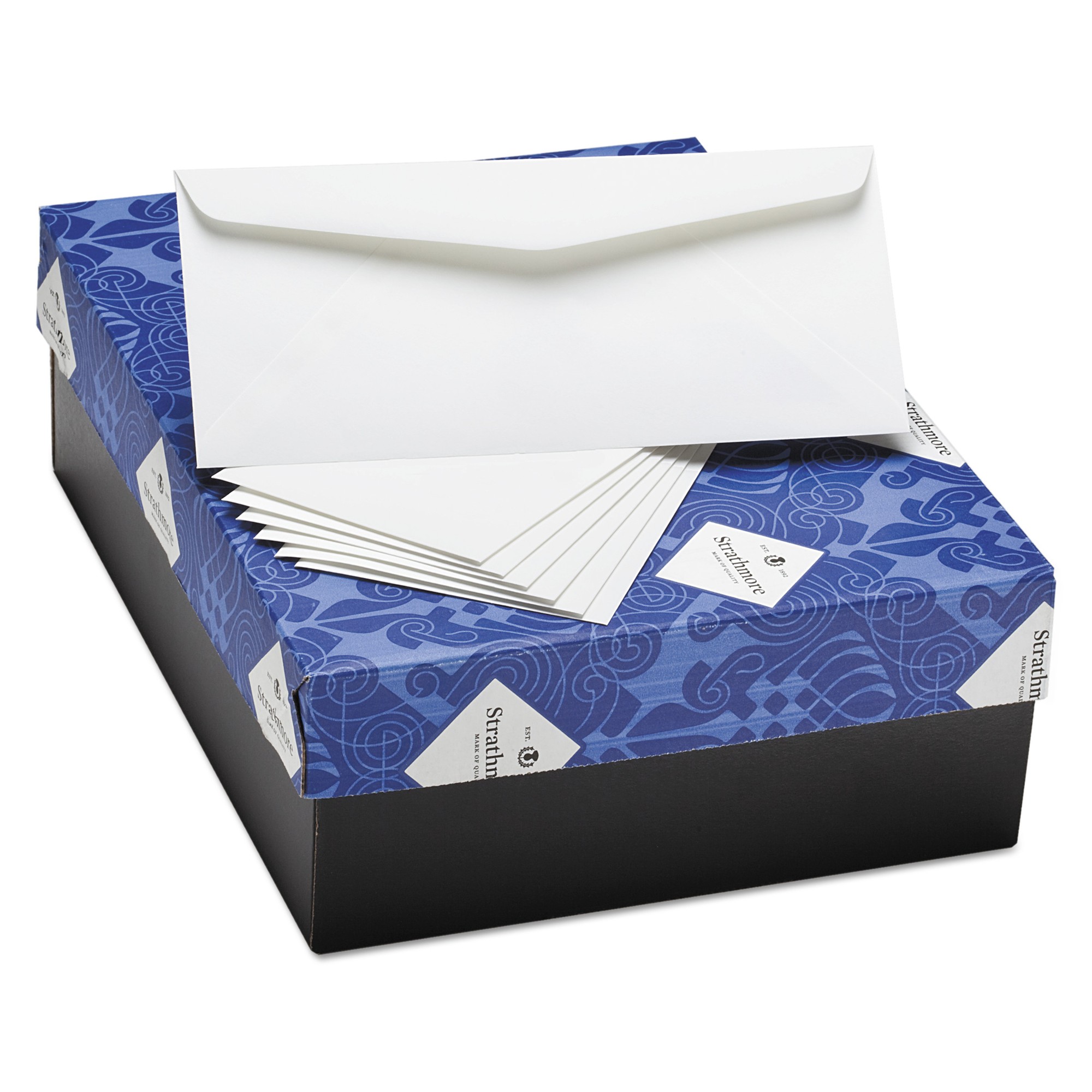 25% Cotton Business Envelopes, Natural White, 24 lbs, 4 1/8 x 9 1/2, 500/Box